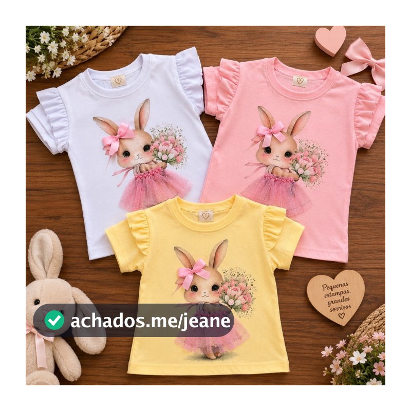 Blusa infantil da coelhinha verao - TAM 4/12 REF1435