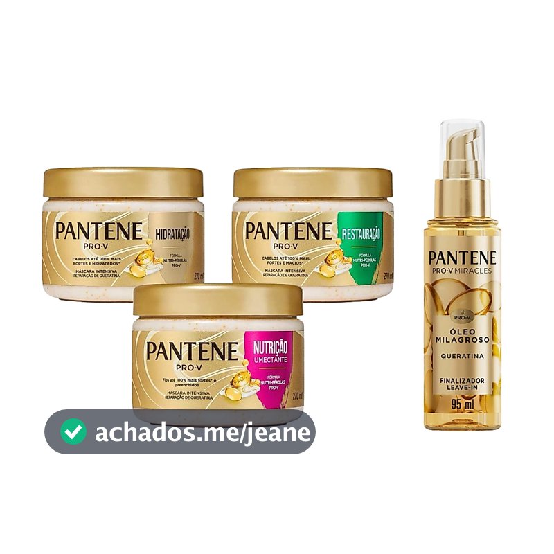 Kit Cronograma Capilar Pantene + Óleo Milagroso Queratina 95ml | Hidratação, Nutrição e Reconstrução