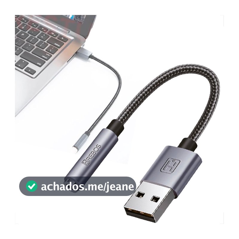 Placa de Som Usb P3 Fone Microfone 3.5mm Pc Notebook adaptador placa de som