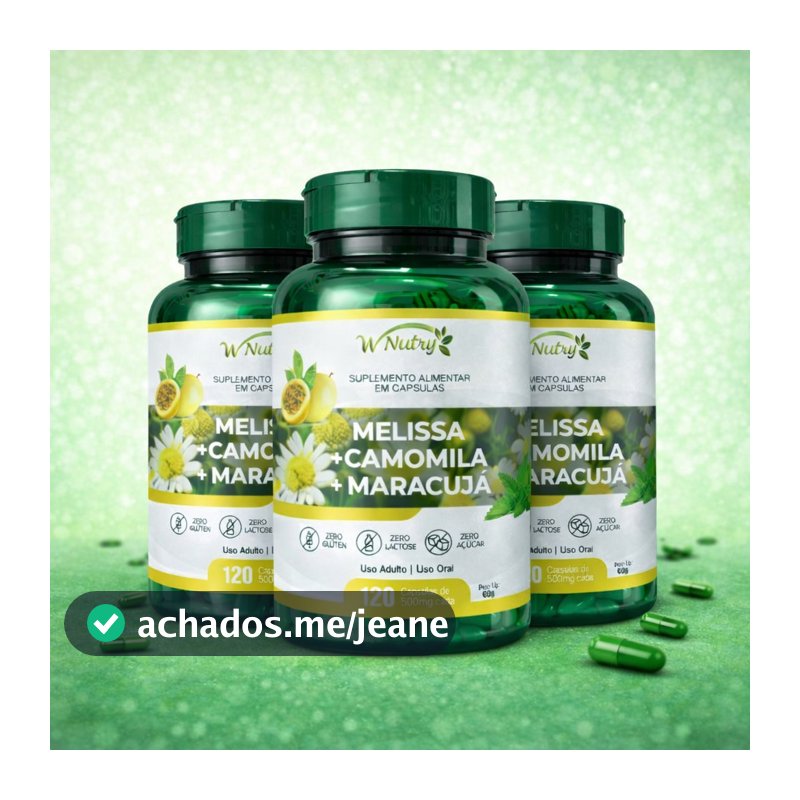 Erva Cidreira (Melissa) + Camomila + Maracujá | Suplemento Natural Relaxante  - 1, 2 e 3 unidades