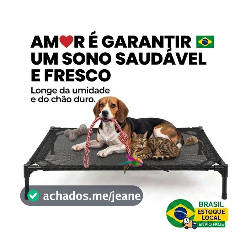 Cama Pet Suspensa Grande Antiumidade, Aço Estável, Anti-Mordida, Respirável, Lavável e Fácil de Instalar