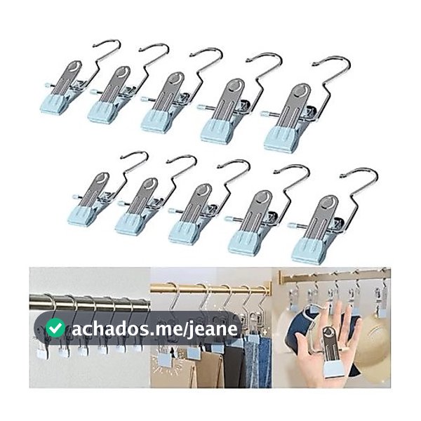 GUIANA Kit 10/20/30 unidades Mini Cabide Gancho para Roupa Ganchos de Calça Jeans Aço Inoxidável