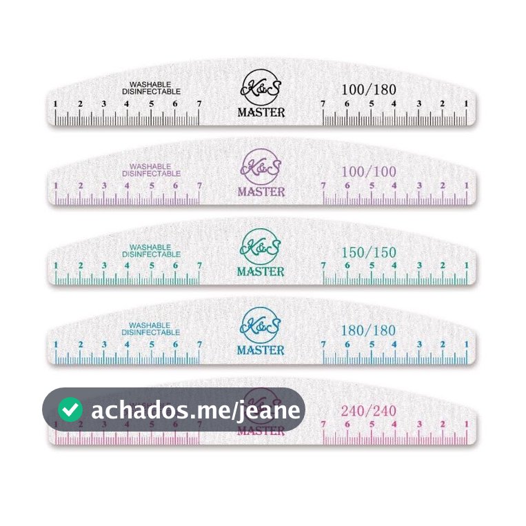 Pacote com 50 unidades de Lixas réguas 100/100, 150/150, 180/180, 240/240 K&S