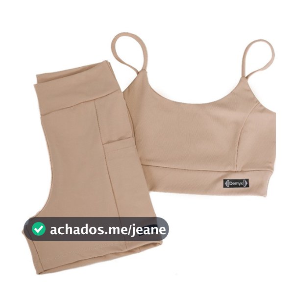 Conjunto Fitness Cintura Alta Compressão Abdomem Proteção UV