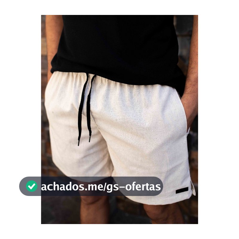 Bermuda ou shorts de Linho básica com bolso embutido Short Casual Plus Size Masculino