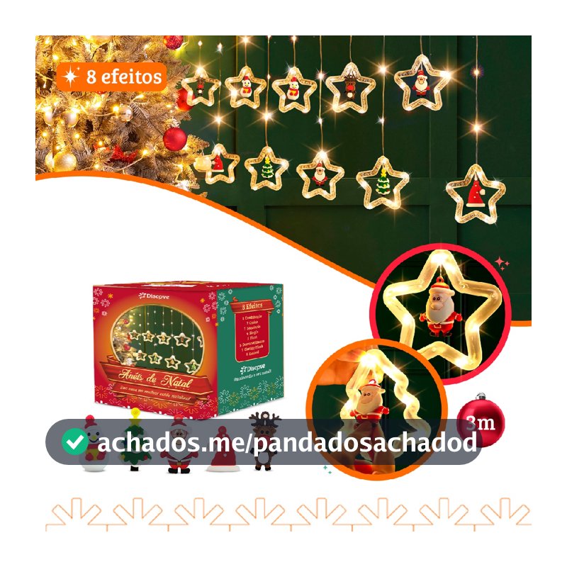 Cascata Cortina Pisca Pisca Estrela 100 Leds 3m Bivolt Fio Fada Decoração de Enfeite Árvore Natal