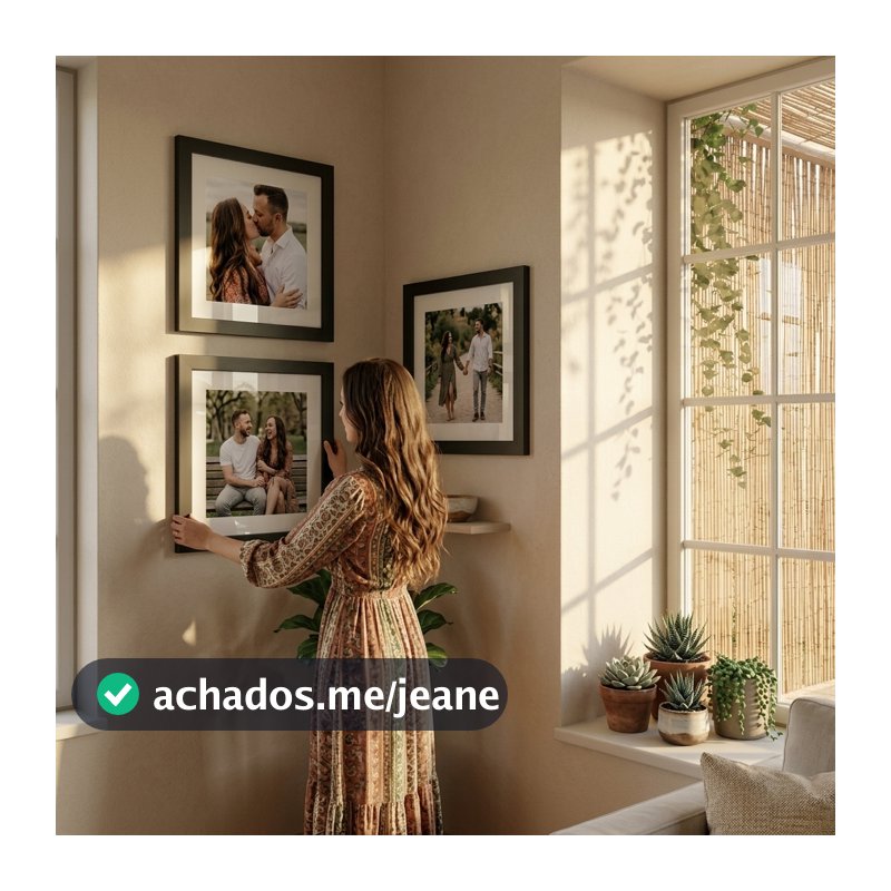 kit 3 quadros decorativo moldura 30x30cm paspatur foto 20x20cm vidro comum decoração elegante