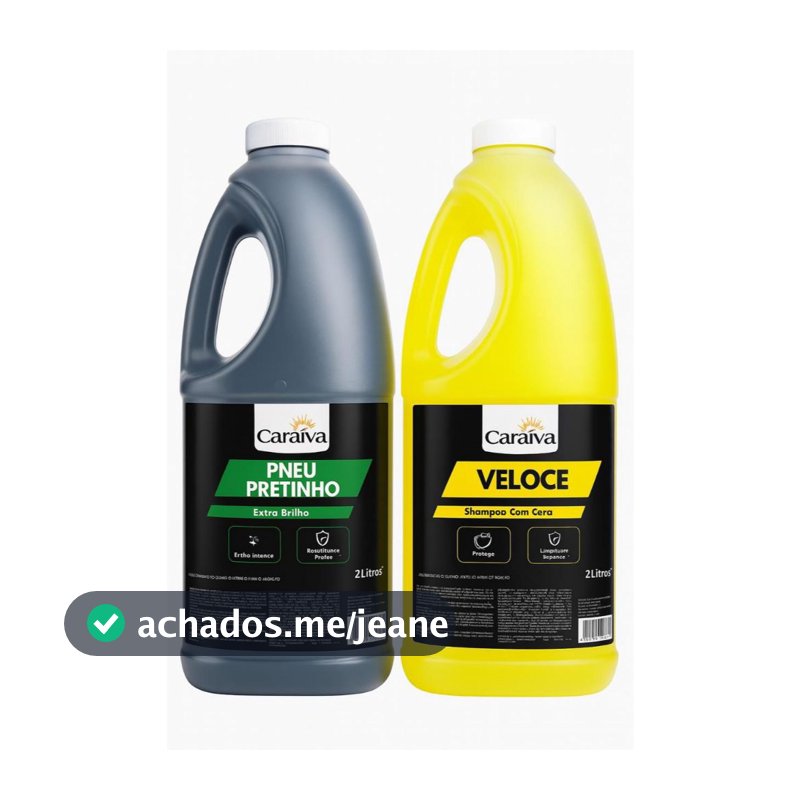 Shampoo Sabão Concentrado Com Cera Automotivo Neutro + Pneu Pretinho Extra Brilho 2l Kit