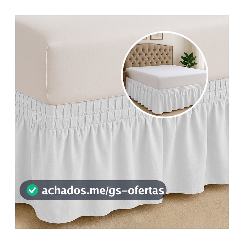 Saia Com Elástico 42cm Para Cama Box Casal, Queen e King Solteiro Tamanho Universal Premium Luxo