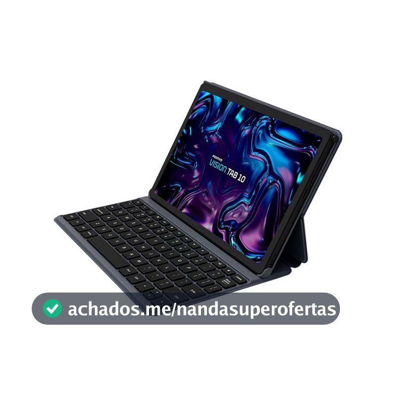 Tablet Positivo Vision Tab 10 com Capa Teclado 4GB RAM 128GB 6000mAh 10.1" HD Wifi AC e 4G - Preto