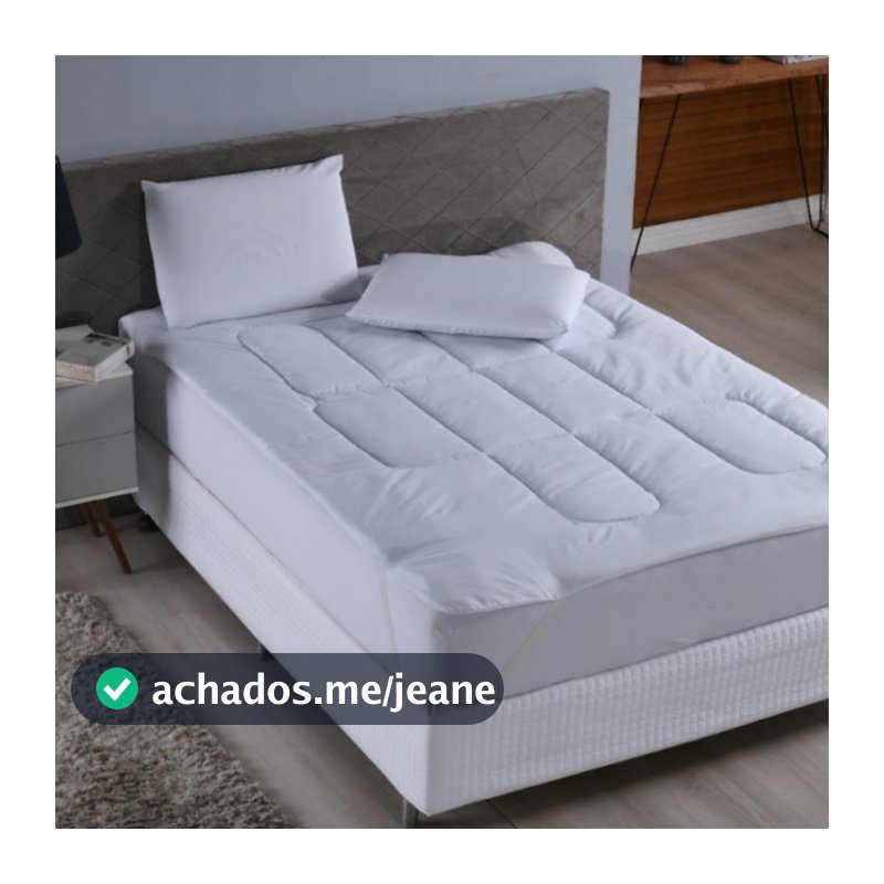 Pillow Top Casal Padrão Queen Protetor de Colchão com Elastico Extra Macio Box