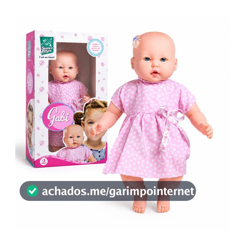 Boneca Grande Gabi Realista 53cm Infantil Criança Menina Super Realista De Viníl Com Vestido Articulada Bebê Reborn