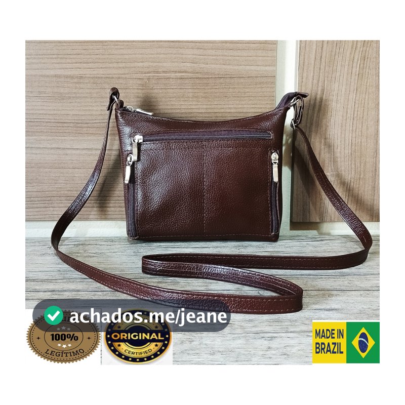 Bolsa feminina  de couro legítimo TAMANHO P  /  G, alça transversal com regulagem de altura ref- 021