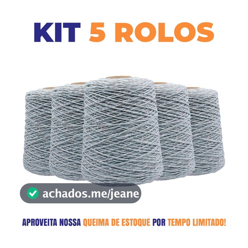 OFERTA VÁLIDA ATÉ DOMINGO  - Kit 5 Barbantes 600g Fio 6 - Crochê Artesanato Tricô Macramê - PROMOÇÃO IMPERDIVEL fl