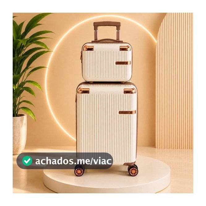 Conjunto Mala De Viagem 10KG E Frasqueira Cadeado TSA Roda Dupla 360° PROMOÇÃO