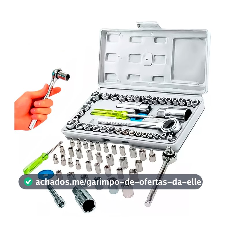 Jogo De Soquete 40 Peças Chave Catraca Reversível Resistente à Pressão Resistente à Abrasão