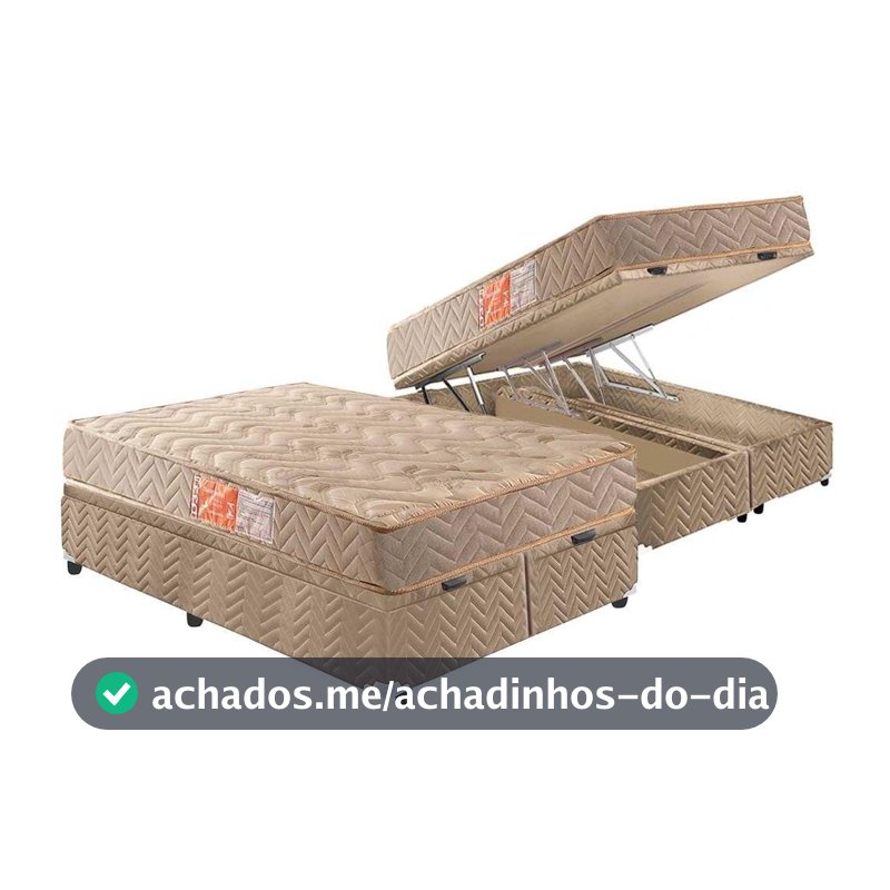 Conjunto Box Baú Queen: Colchão Espuma Paropas D33 Pasquale + Base CRC Suede Clean(158x198)