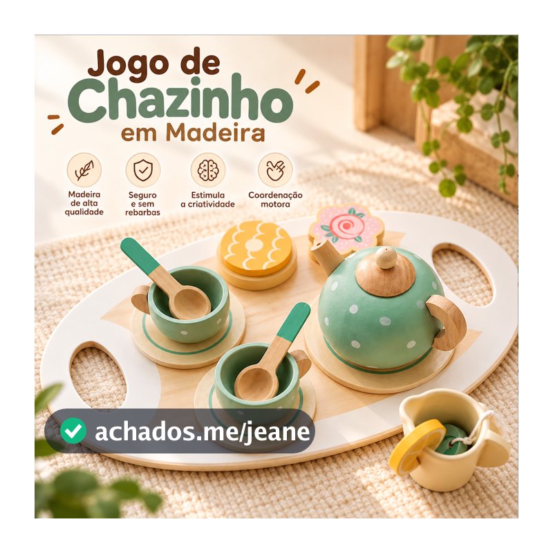 Conjuntos Cozinha Brinquedo Infantil Madeira Educativo Panelas Cafeteira