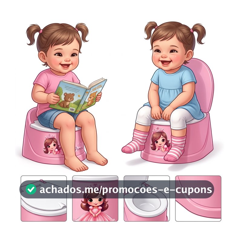 Penico Para Desfralde Troninho Infantil Com Tampa Cores Rosa/azul Pinico Ergonomico Desfralde de 1 a 4 Anos Infantil