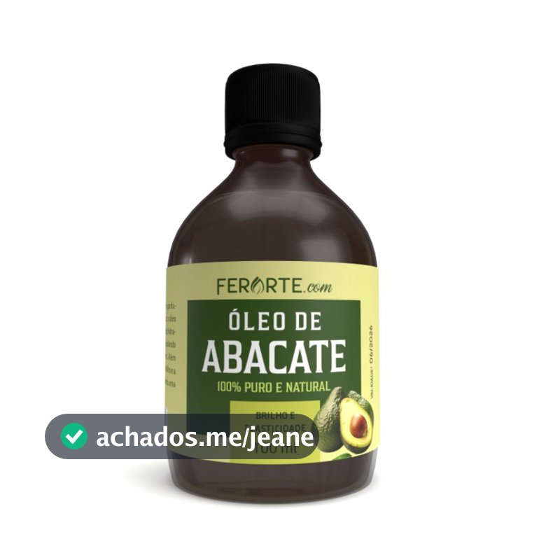 Óleo de Abacate Ferarte 100% puro extração natural 100ml capilar, linhas de expressão, hidratação