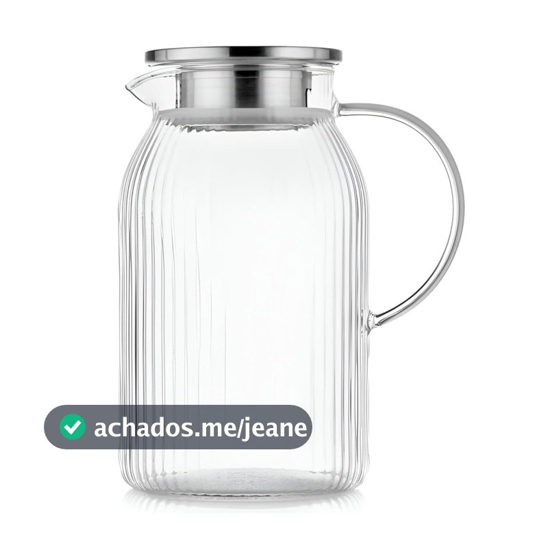 Jarra Twinkle de Vidro Borosilicato Canelado com Tampa em Aço Inox 1,5L - Fracalanza