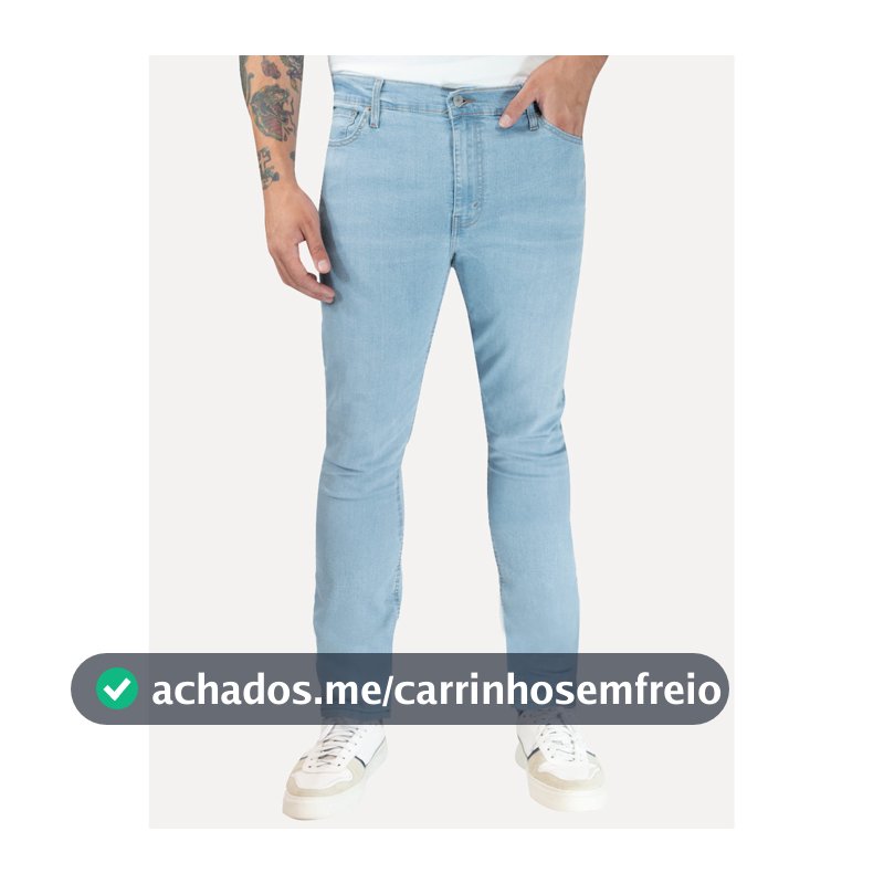 Calça Jeans Masculina Levis Original 511 Slim Light Blue Azul Claro