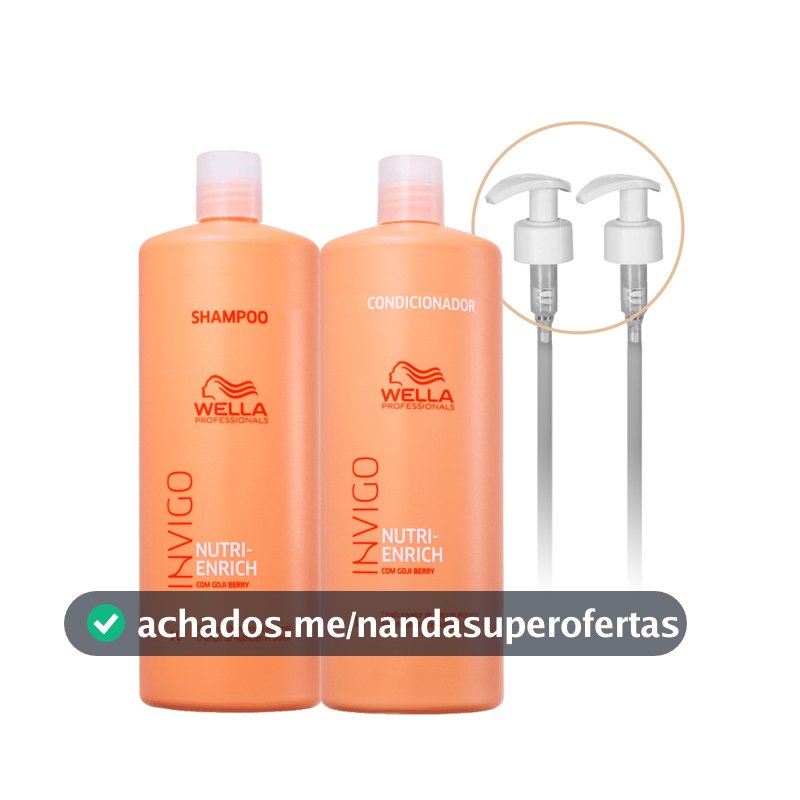 Kit Wella Professionals Invigo Nutri-Enrich Shampoo Condicionador e Válvula (4 produtos)