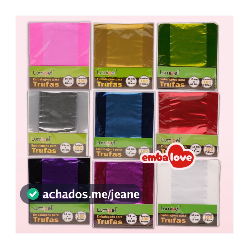 50 100 Embalagem para Trufa 15x16cm Lisos