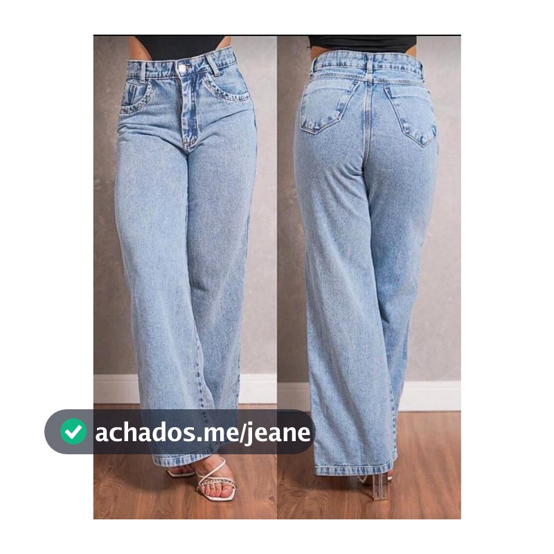 Calça Jeans Feminina Wide Leg Marmorizada Pantalona Cintura Alta Tecido Grosso Elegante Confortável