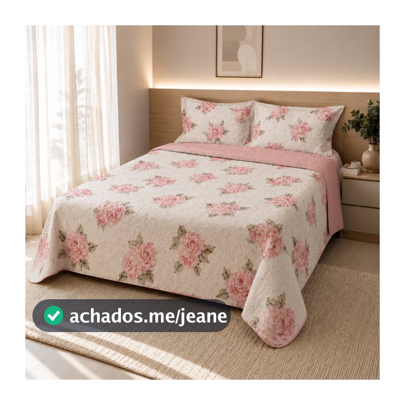 Kit Colcha Cama Casal Queen King Com Porta Travesseiro Incluso Cobre Leito Dupla Face