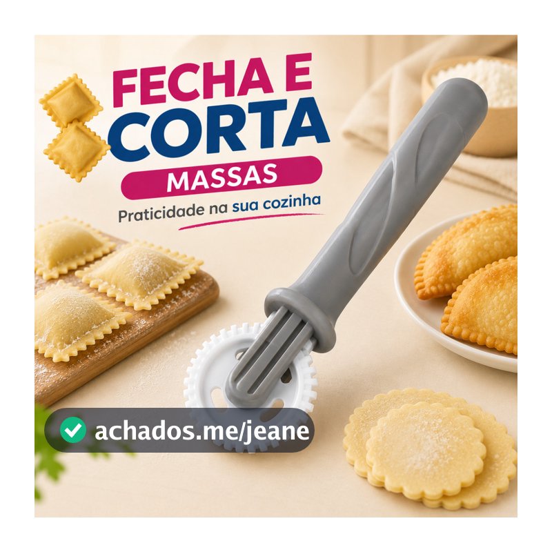 Carretilha Corta Fecha Massas Pastel Ravioli Cortador Fechador Keita