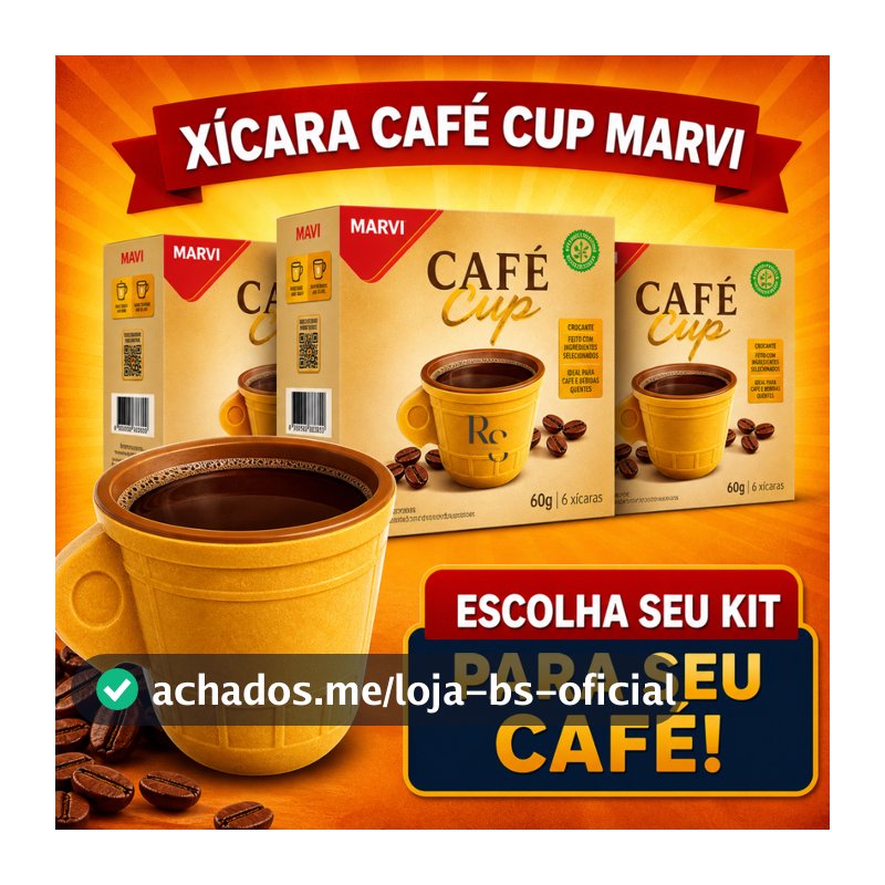 Xicara Casquinha com Chocolate Café Cup Comestível Marvi