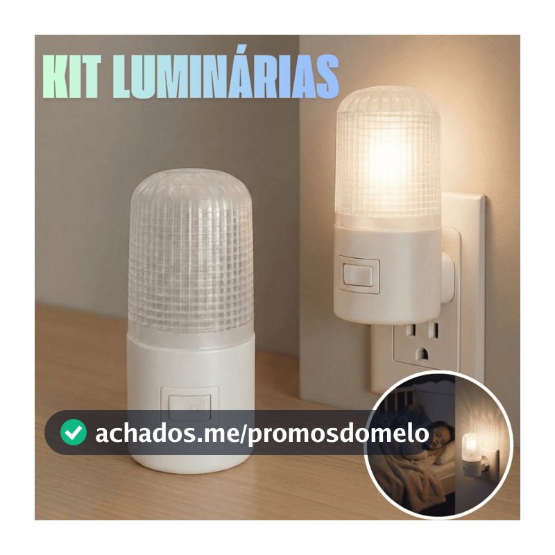Luminária Luz Noturna Led Abajur 1/2/3/4 Un Luz Tomada Bivolt Quarto Sala Lampada