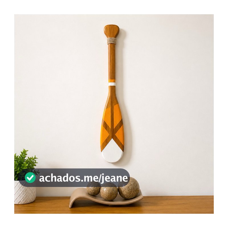 Remo decorativo artesanal de madeira para parede, estilo náutico, rústico, 55 centímetros.
