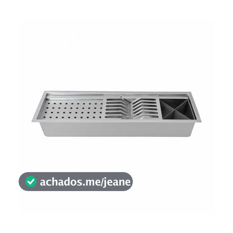 Calha Gourmet Escorredor de Louça Aço Inox 304 19x62cm Bancada Cozinha Área Gourmet Ecosul
