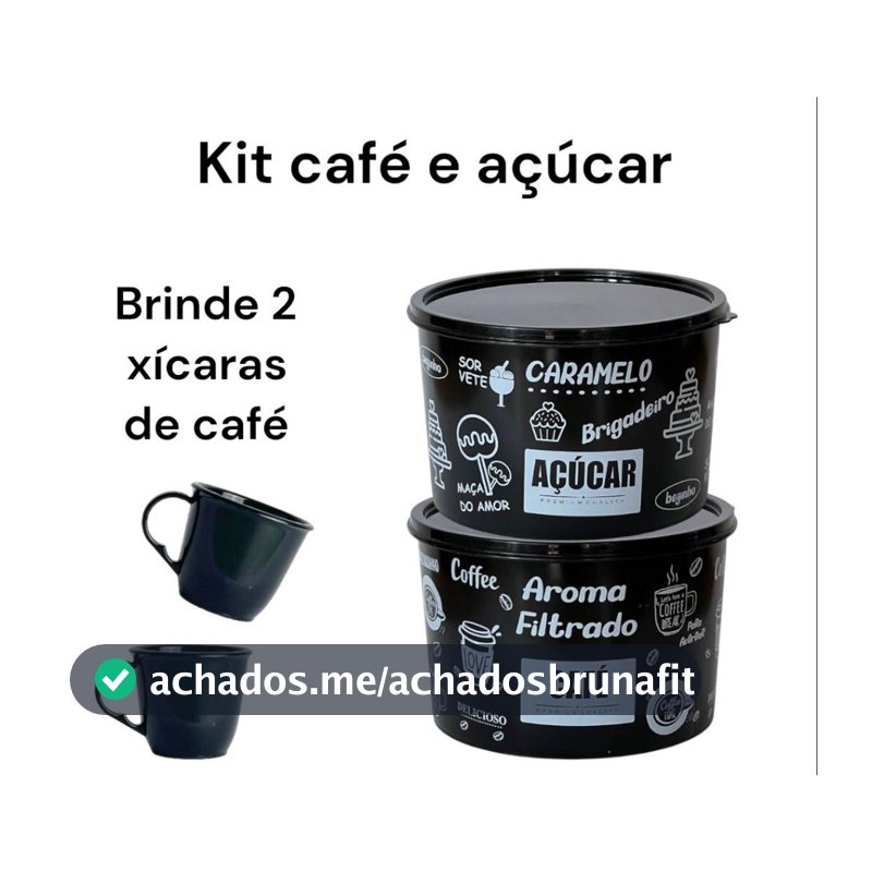 kit 2  potes peças café e açúcar  você merece 2 litros, organizador para mantimentos - ganhe de brinde 2 canecas de café