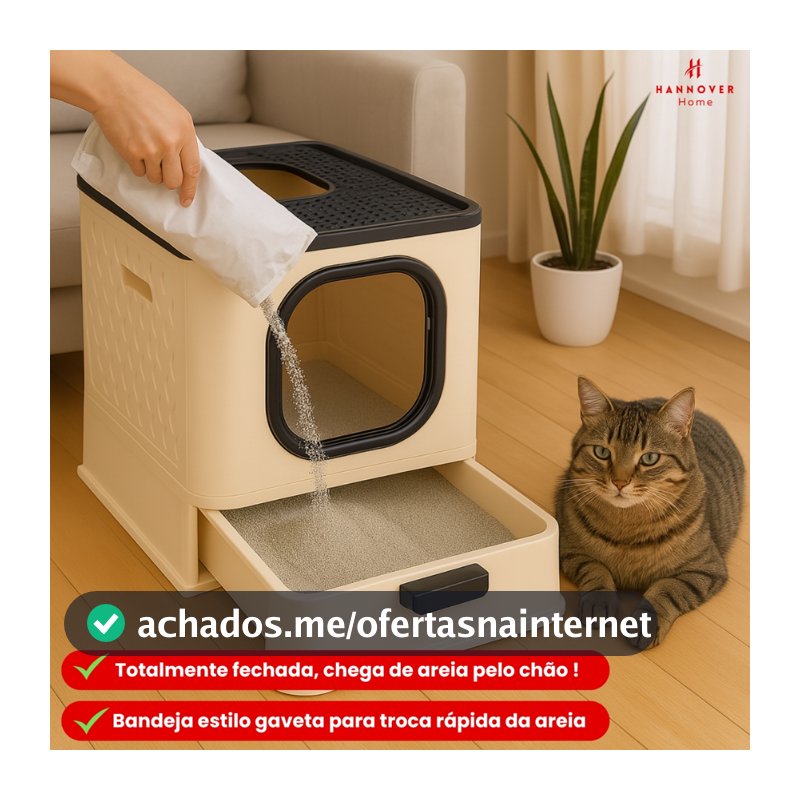 Caixa de Areia Para Gatos Fechada Sandbox Sanitário Furba Fechada e Furba Aberta