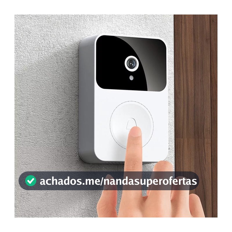 Campainha Com Câmera Vídeo Porteiro Sem Fio Wi-Fi HD Inteligente Smart Home Vê Pelo Celular Recarregável