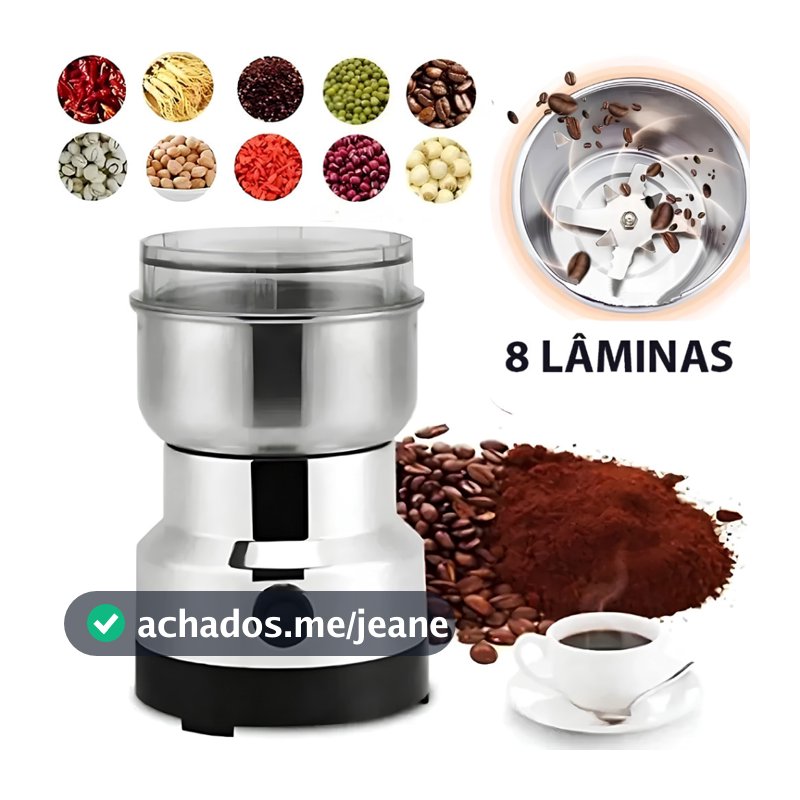 Moedor Elétrico 41000 RPM Tomate MAZ-128 8 Lâminas Em Aço Inox 80g