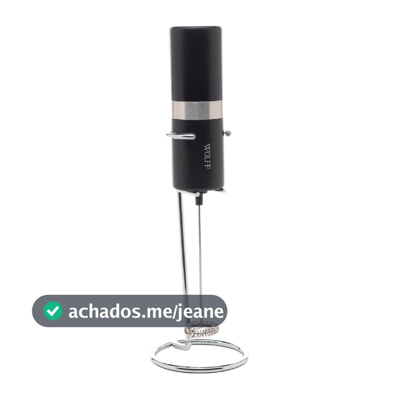 Mixer Elétrico Portátil De Aço Inox Com Suporte Wolff Preto Mixer Elétrico Para Bebidas Misturador
