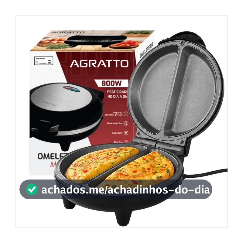 OMELETEIRA ANTIADERENTE INOX REDONDA 800W MR.CHEFF AGRATTO