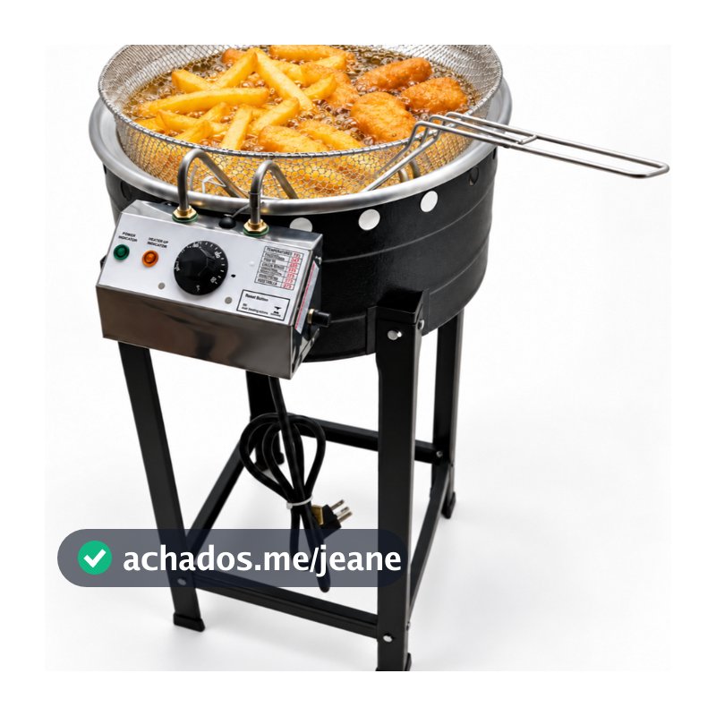 Fritadeira Elétrica Fritador Potente Tacho 10 Litros Com Cesto Inox Frita Pastel Salgadinhos Frituras Rápidas