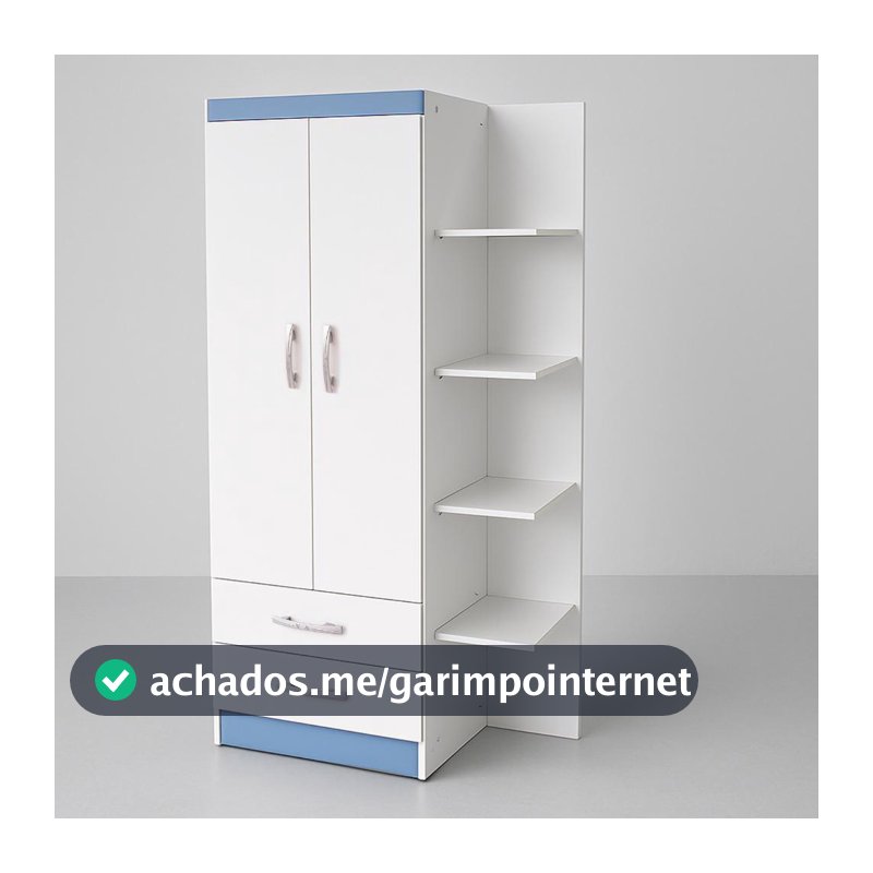 Guarda-Roupa Infantil Atalaia 2 Portas 2 Gavetas com 4 Prateleiras Externas