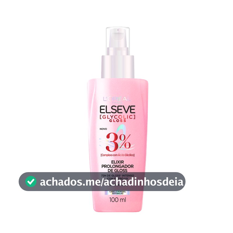 Sérum Elixir Antiporosidade, Protetor Térmico e Brilho, L'Oréal Paris Elseve Glycolic Gloss, 100ml