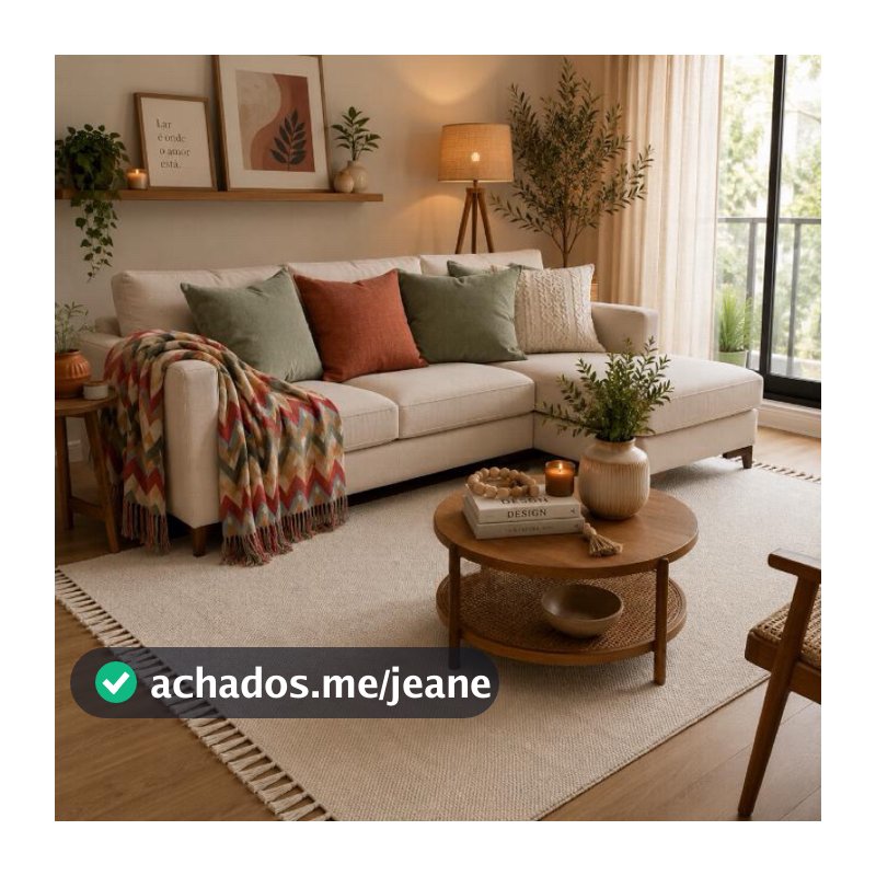 Tapete Boho Hebrom Off White/Areia 140x200cm Algodão