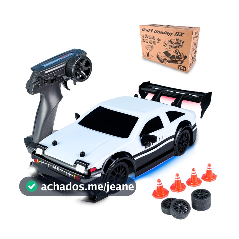 Brinquedo Carrinho Drift Controle Remoto Toyota AE86 Trueno Com Luzes Recarregável Skyline GTR