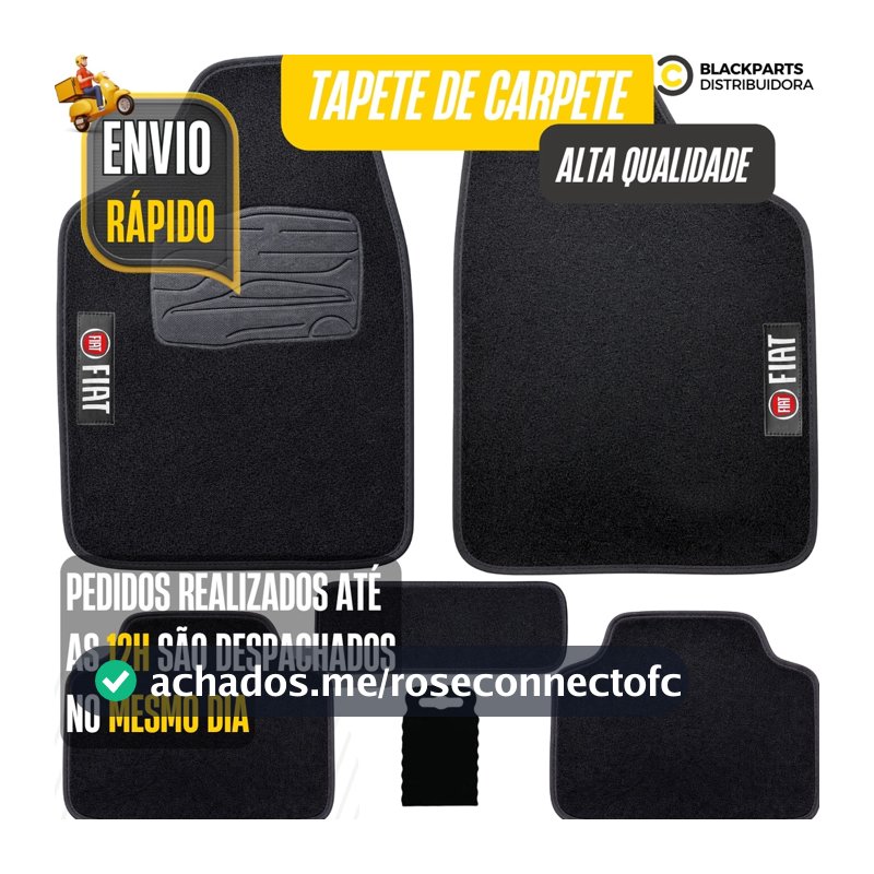 Kit Tapete Automotivo de Carpete Personalizados Fiat 5 Peças