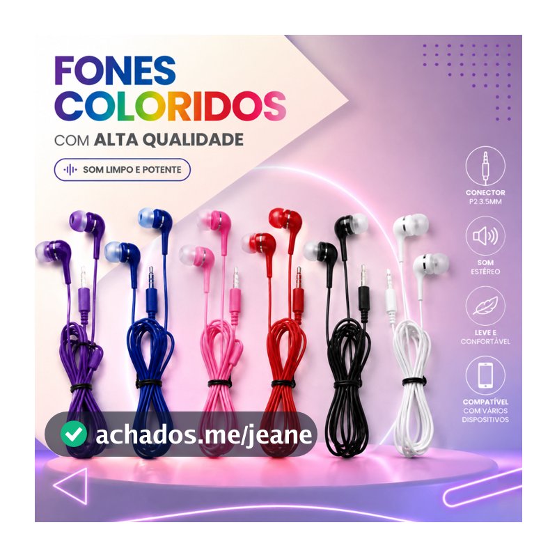 Pacote de 1 2 3 5 10  20peças de fone de ouvido estéreo com fio colorido com embalagem