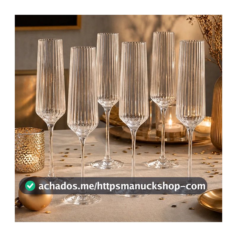 Conjunto de 6 Taças Netuno para Champagne em Vidro 190ml