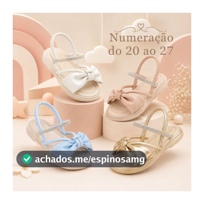 Sandália Infantil Menina Cores Strass Elástico Feminina Brilho Criança Promoção Confortável Leve